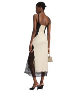 The Attico Black And Ivory Midi Dress - Image 3