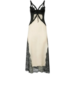 The Attico Black And Ivory Midi Dress