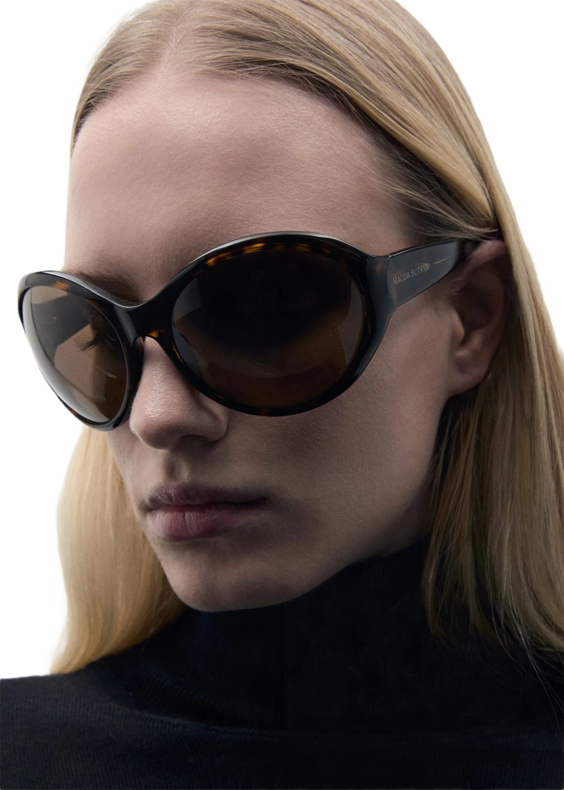 Magda Butrym Big Round Sunglasses In Tortoise With Brown Lenses - Image 2