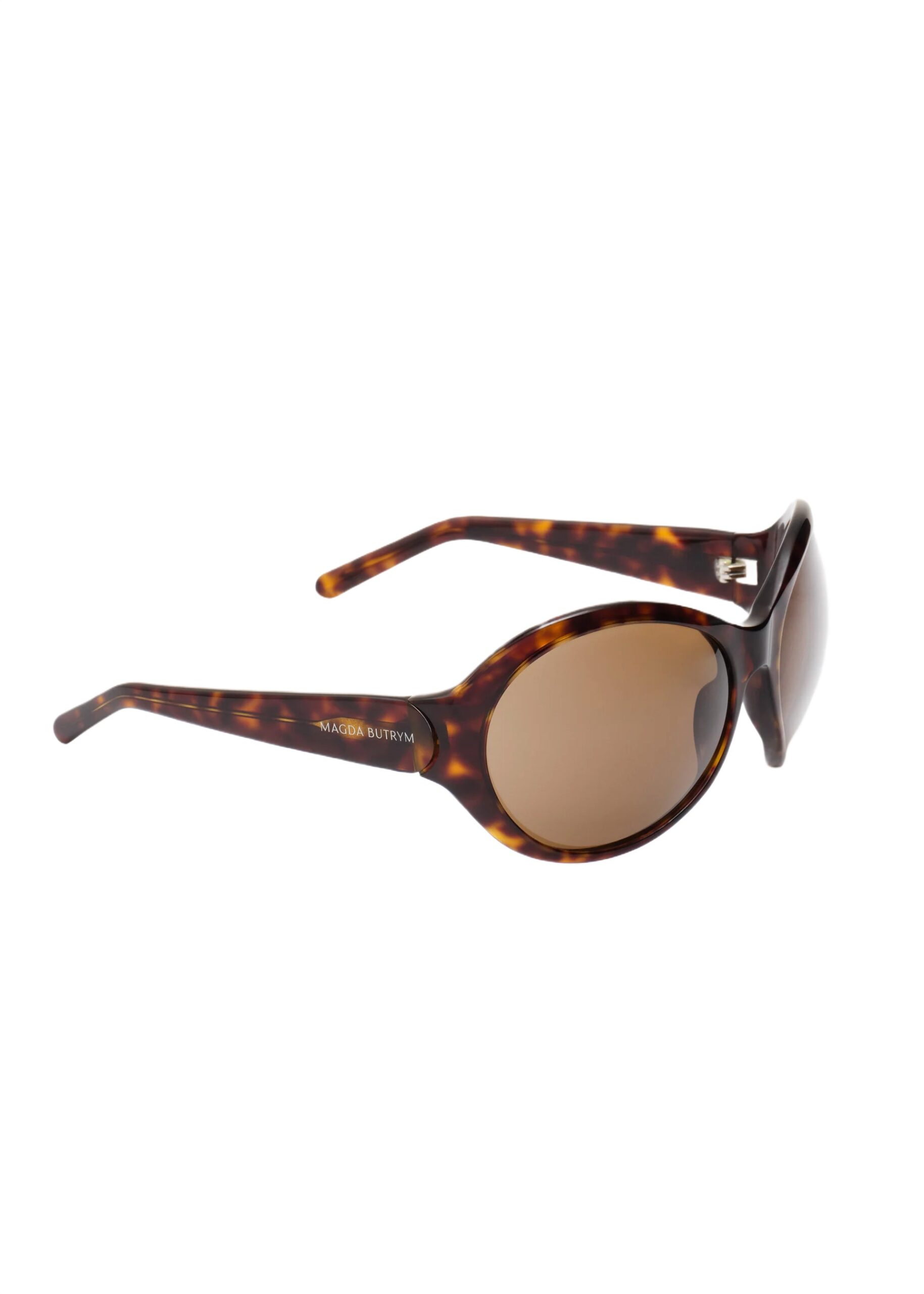 Magda Butrym Big Round Sunglasses In Tortoise With Brown Lenses - Image 3