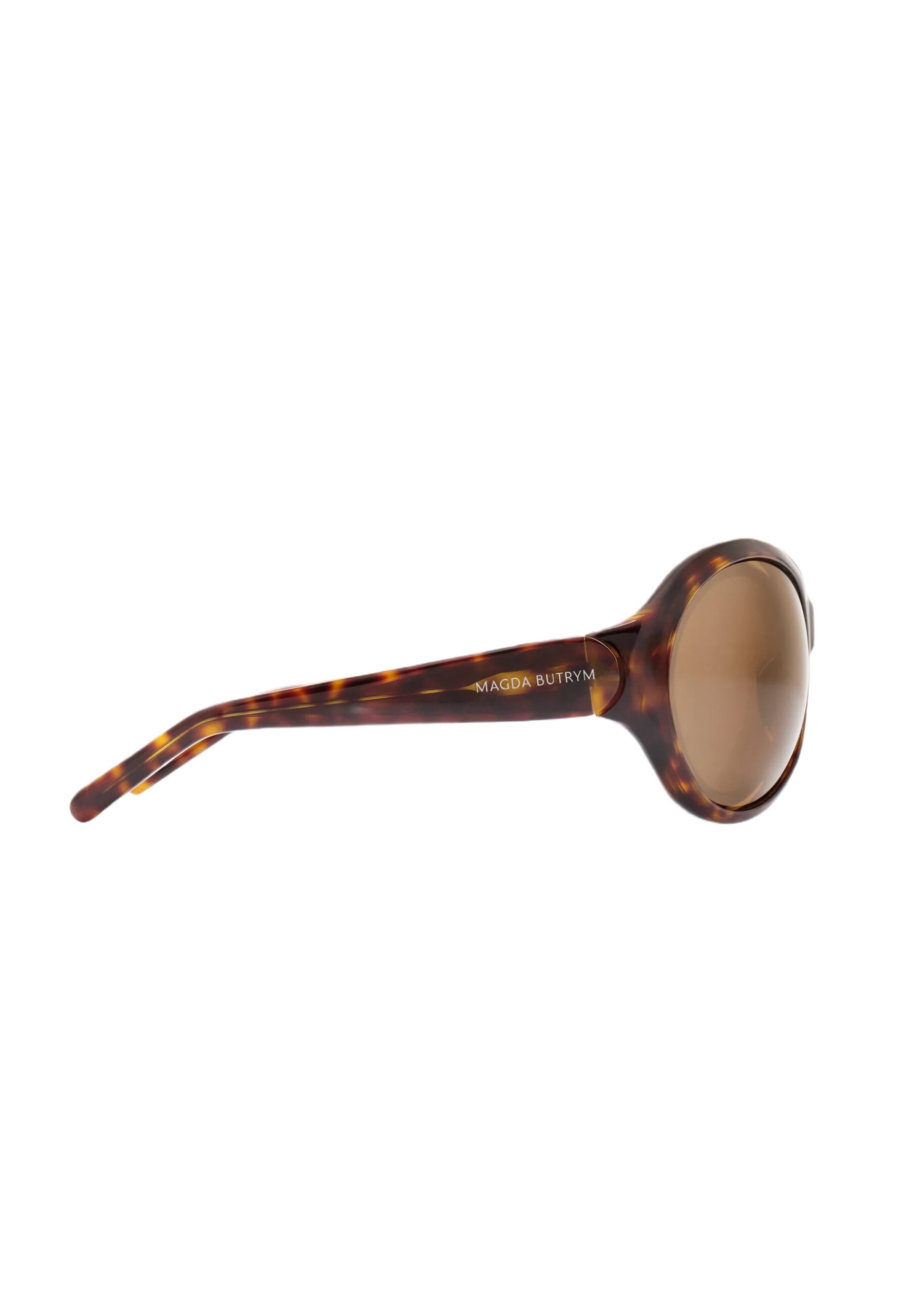 Magda Butrym Big Round Sunglasses In Tortoise With Brown Lenses - Image 4