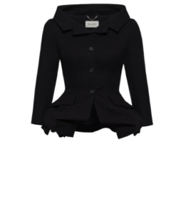 Magda Butrym Cotton Blazer With Rose Peplum in Black
