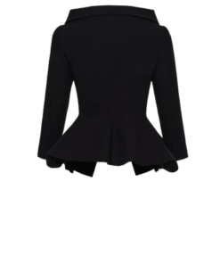 Alternative view of Magda Butrym Cotton Blazer With Rose Peplum in Black