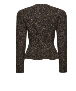 Alternative view of Magda Butrym Fitted Bouclé Peplum Blazer in Brown
