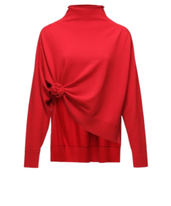 Magda Butrym Knotted Wool Turtleneck in Red