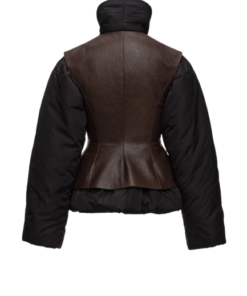 Alternative view of Magda Butrym Leather Vest Puffer Jacket in Black
