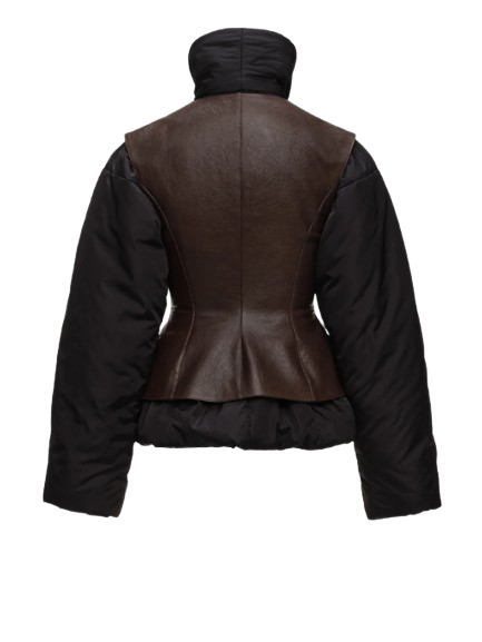 Magda Butrym Leather Vest Puffer Jacket in Black - Image 2