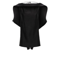 Magda Butrym Longline Silk Draped Blouse In Black