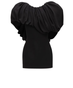 Magda Butrym Puff Collar Mini Dress in Black
