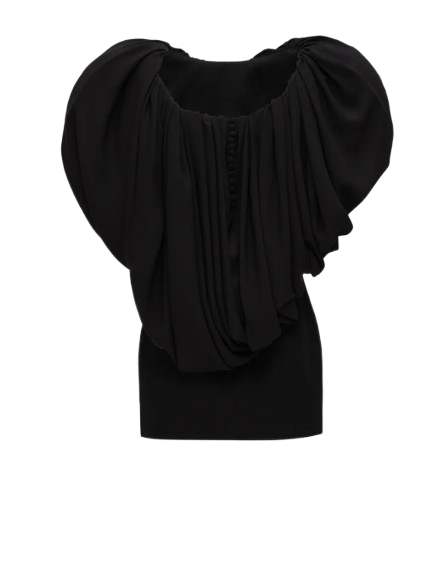 Magda Butrym Puff Collar Mini Dress in Black - Image 2