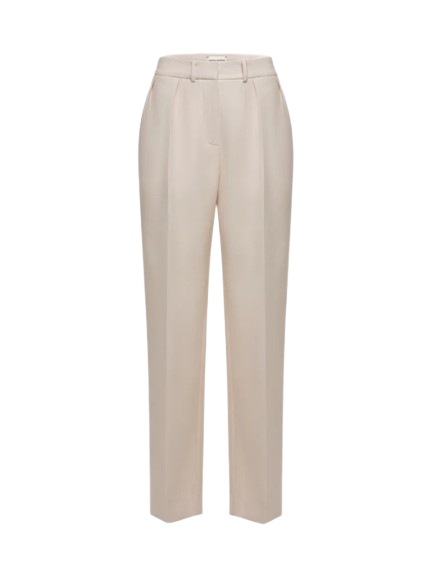 Magda Butrym Straight-Leg Silk And Wool Trousers In Cream