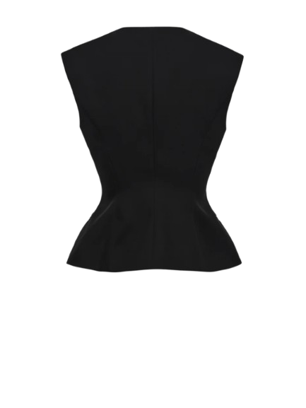 Magda Butrym Tailored Flared Vest in Black - Image 2