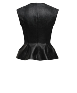 Alternative view of Magda Butrym Tailored Flared Vest in Black Leather