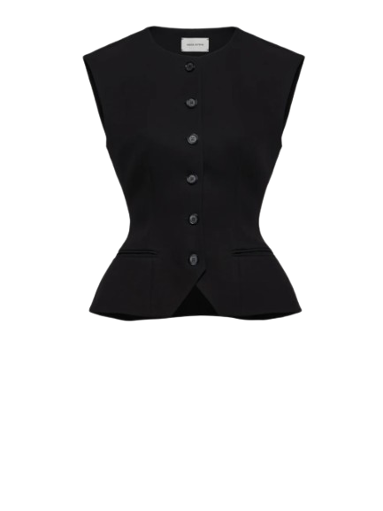 Magda Butrym Tailored Flared Vest in Black
