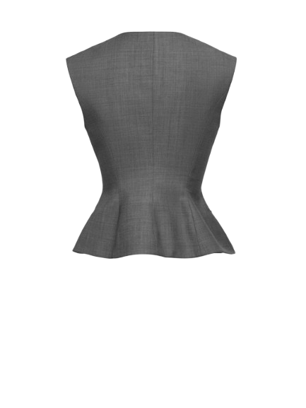Magda Butrym Tailored Flared Vest in Grey - Image 2