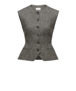 Magda Butrym Tailored Wool-Blend Flared Vest in Grey
