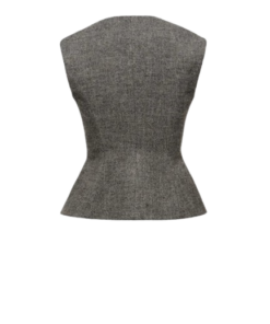 Alternative view of Magda Butrym Tailored Wool-Blend Flared Vest in Grey