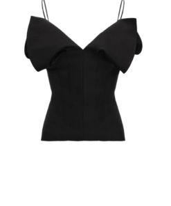 Magda Butrym V-Neck Corset Top in Black