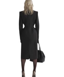 Mugler Anthracite Hourglass Coat - Image 5