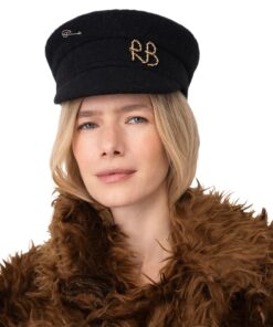 Alternative view of Ruslan Baginskiy Black Logo-embellished Baker Boy Cap