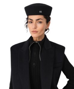 Alternative view of Ruslan Baginskiy Black Wool Felt Pillbox Hat
