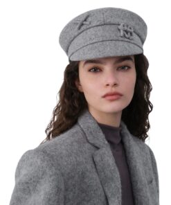 Alternative view of Ruslan Baginskiy Grey Monogram-embellished Baker Boy Cap.