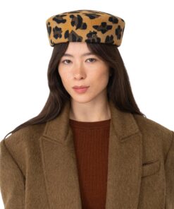 Alternative view of Ruslan Baginskiy Leopard Wool Felt Pillbox Hat