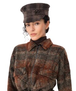 Alternative view of Ruslan Baginskiy Wool Baker Boy Cap with Check Pattern
