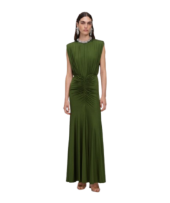 Alternative view of Self-Portrait Olive Jersey Gathered Maxi Dress