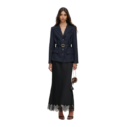 Self-Portrait Tailored Blazer Satin Midi Dress - Image 2